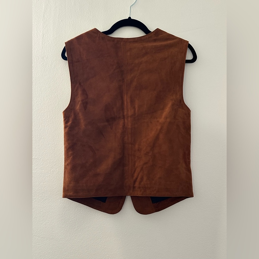 NWT FREE PEOPLE x DANCASSAB Brown White Floral Embroidered Vest - Picture 3 of 6